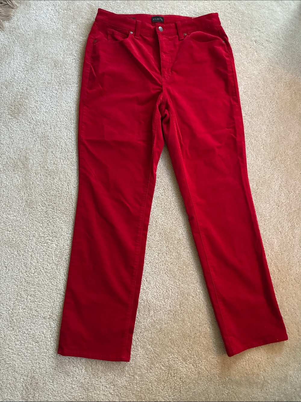 NWTTalbots Curvy fit red corduroy straight leg pants